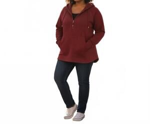 NEW IDEOLOGY women's quilted hoodie in maroon
